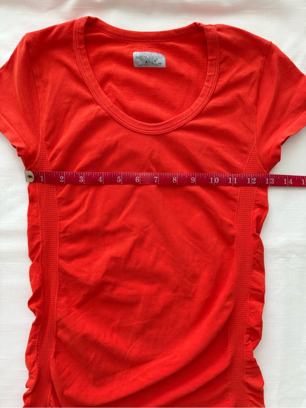 Athleta Women's Pure Ruched Sides Organic Cotton T-Shirt and Tank Orange Size XS - Picture 8 of 12